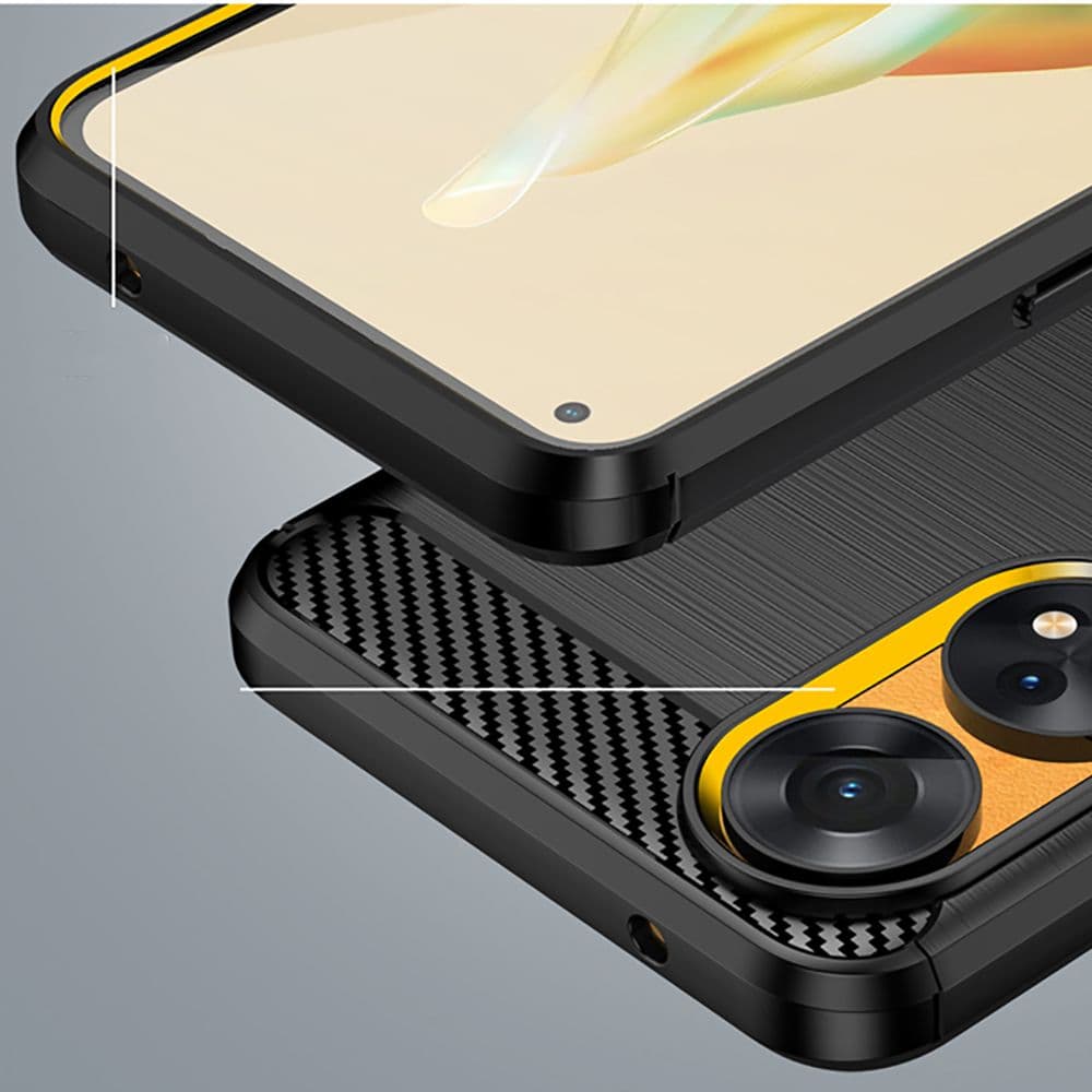 Techsuit Carbon Silicone - θήκη για Oppo Reno8 T - Μαύρο 5