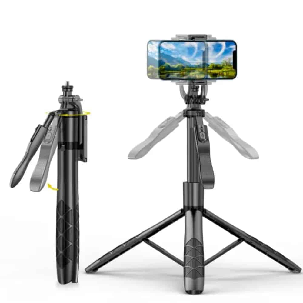 Techsuit - Selfie Stick (L16) - Stable Tripod Mount, 1/4 Screw Interface, Wireless Remote, Balance Steady Shot, 157cm - Black 2