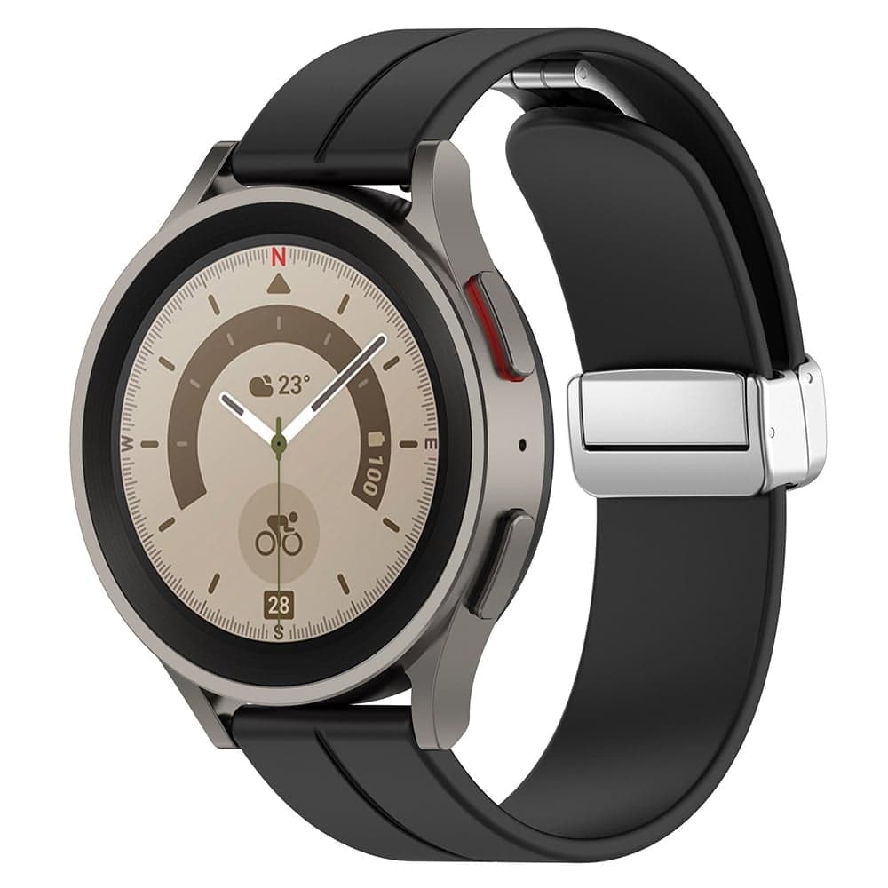 Techsuit - Watchband 20mm (W011) - Samsung Galaxy Watch 4/5/Active 2, Huawei Watch GT 3 (42mm)/GT 3 Pro (43mm) - Black 3
