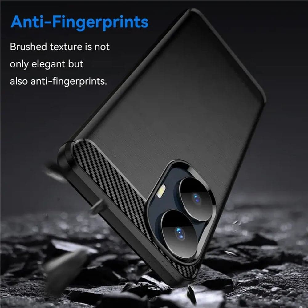 Techsuit Carbon Silicone - θήκη για Realme C55 - Μαύρο 4