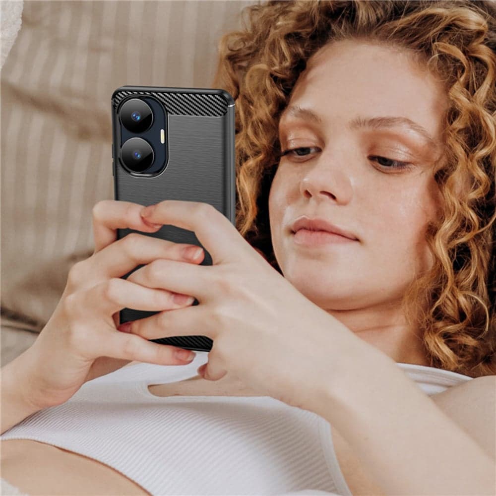 Techsuit Carbon Silicone - θήκη για Realme C55 - Μαύρο 6