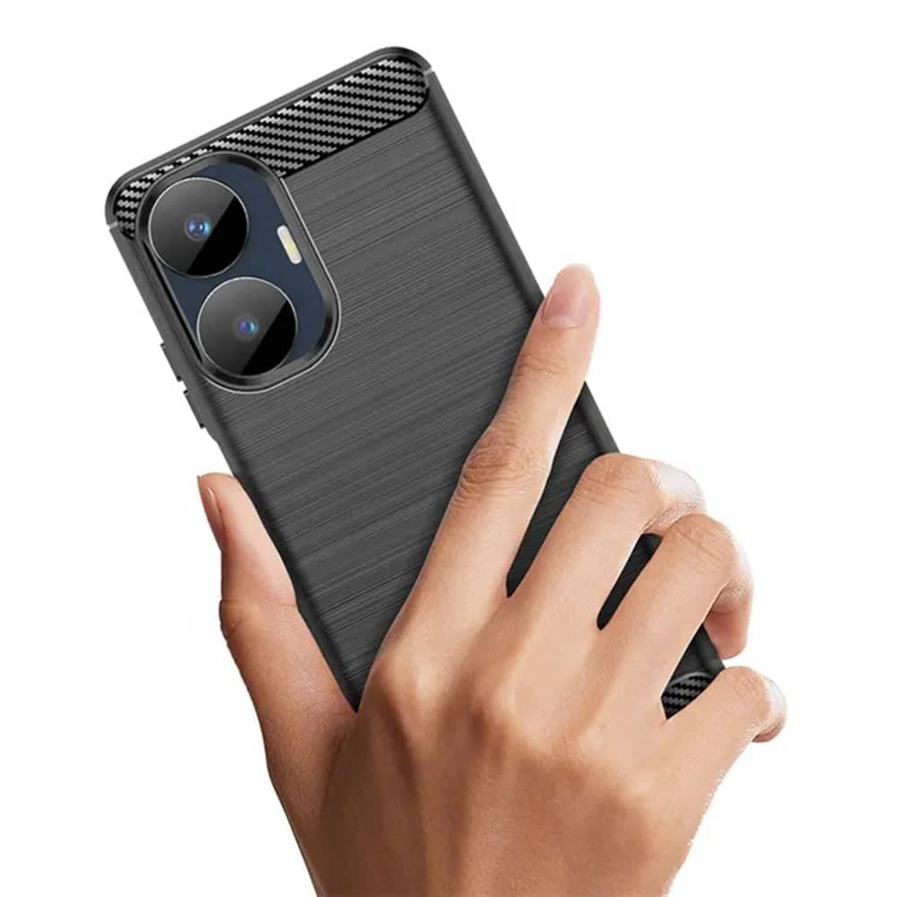 Techsuit Carbon Silicone - θήκη για Realme C55 - Μαύρο 3