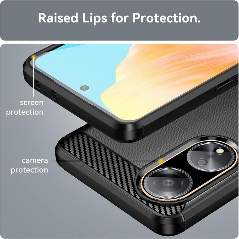 Techsuit Carbon Silicone - θήκη για Oppo A98 - Μαύρο 4
