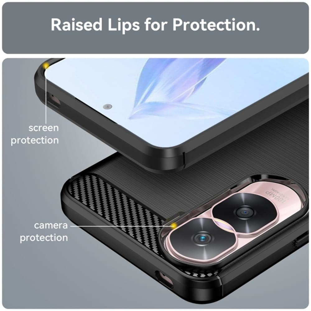 Techsuit Carbon Silicone - Honor 90 Lite - Μαύρο 5