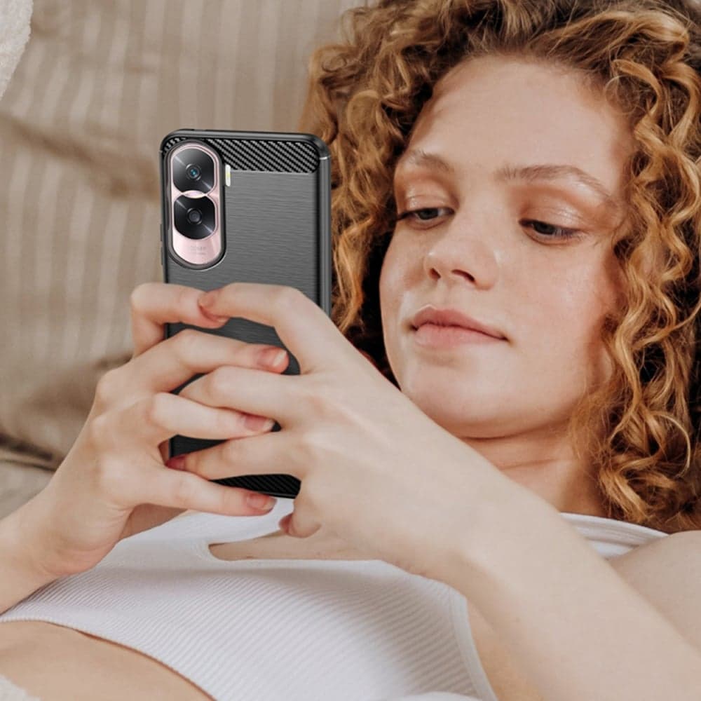 Techsuit Carbon Silicone - Honor 90 Lite - Μαύρο 6