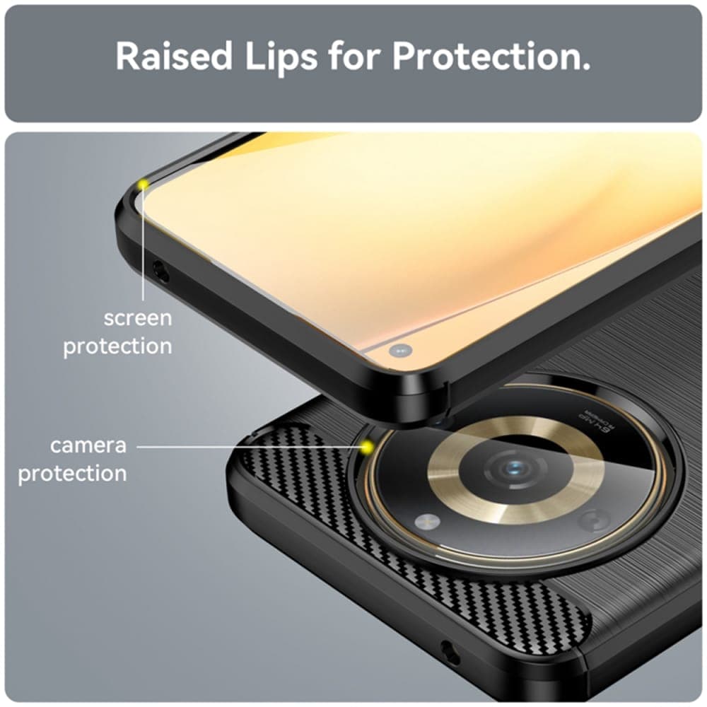 Techsuit Carbon Silicone - θήκη για Realme 11 - Μαύρο 4