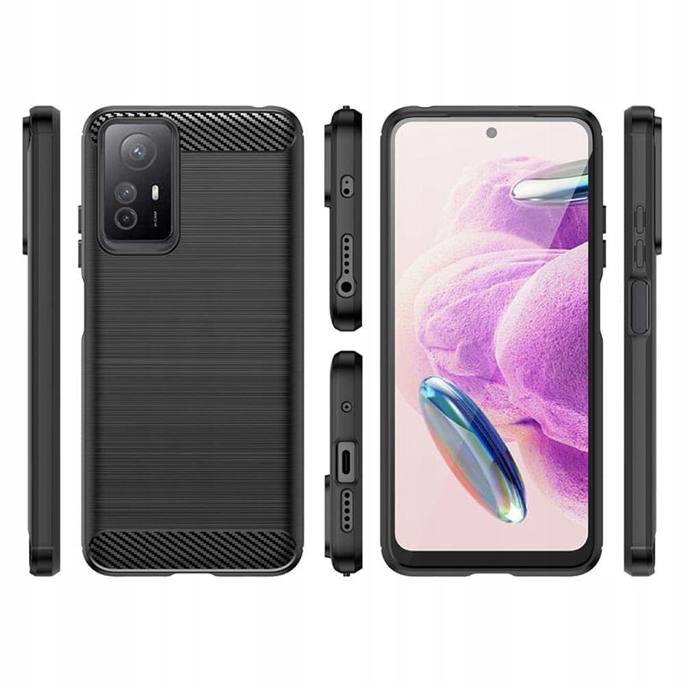 Techsuit Carbon Silicone - θήκη για Xiaomi Redmi Note 12S - Μαύρο 2