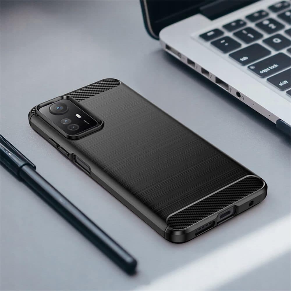 Techsuit Carbon Silicone - θήκη για Xiaomi Redmi Note 12S - Μαύρο 3