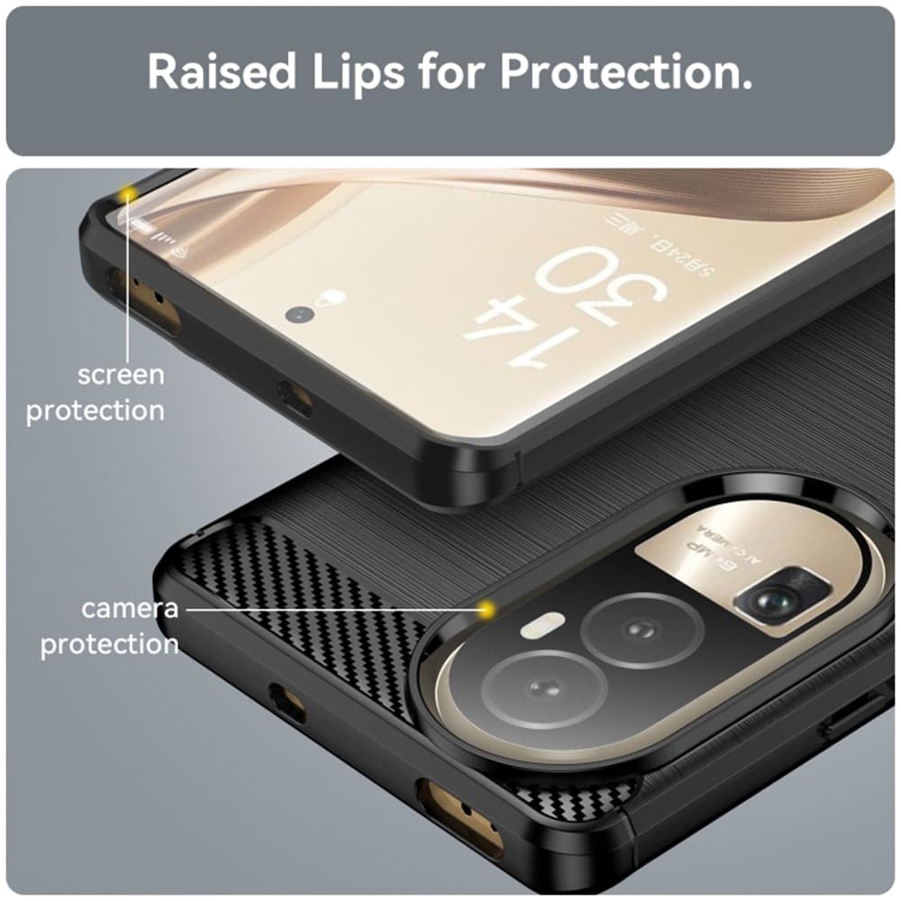 Techsuit Carbon Silicone - θήκη για Oppo Reno10 - Μαύρο 6