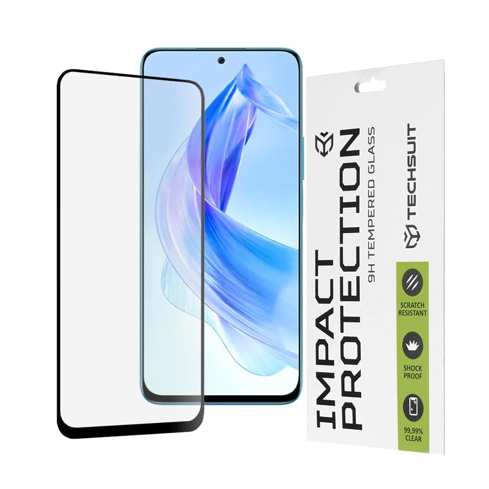 Techsuit - 111D Πλήρης Κάλυψη / Full Glue Γυαλί - Honor 90 Lite - Μαύρο