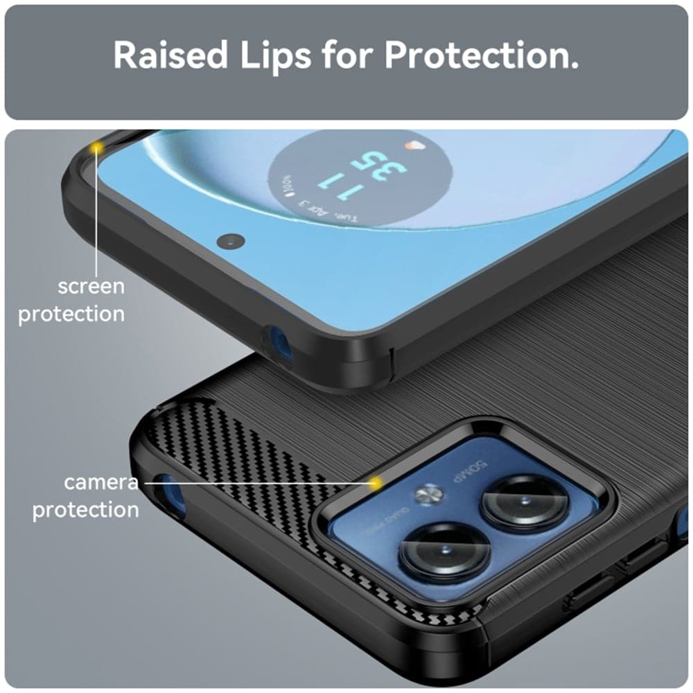 Techsuit Carbon Silicone - θήκη για Motorola Moto G14 - Μαύρο 5