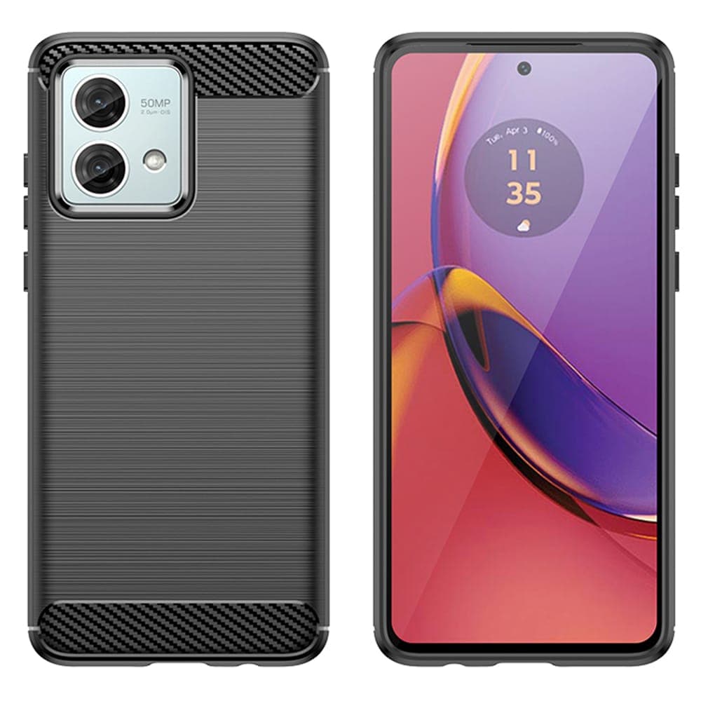 Techsuit Carbon Silicone - θήκη για Motorola Moto G84 - Μαύρο 2