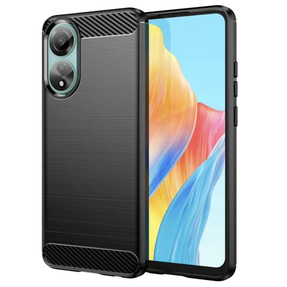 Techsuit Carbon Silicone - θήκη για Oppo A78 4G - Μαύρο