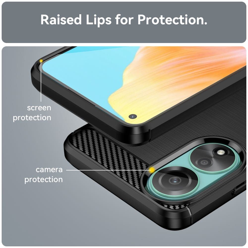 Techsuit Carbon Silicone - θήκη για Oppo A78 4G - Μαύρο 6