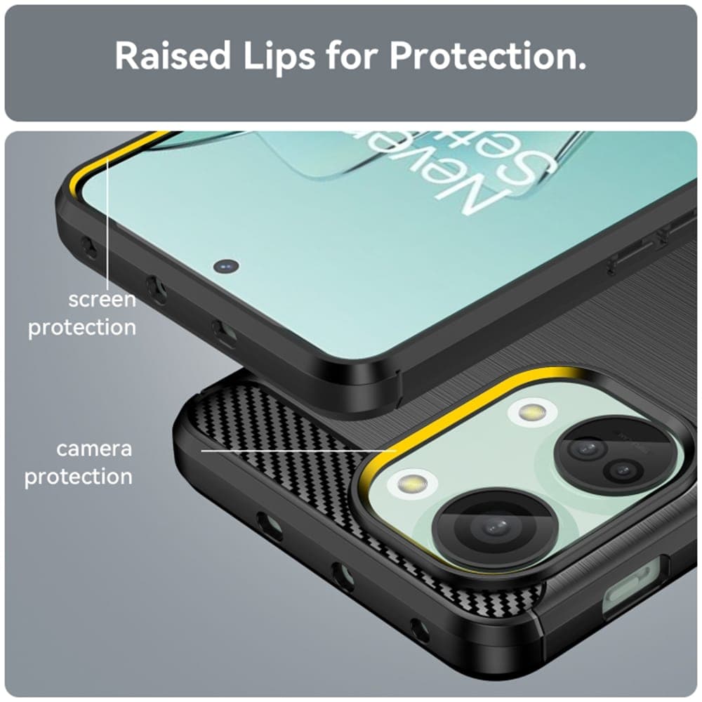 Techsuit Carbon Silicone - θήκη για Oneplus Nord 3 - Μαύρο 4