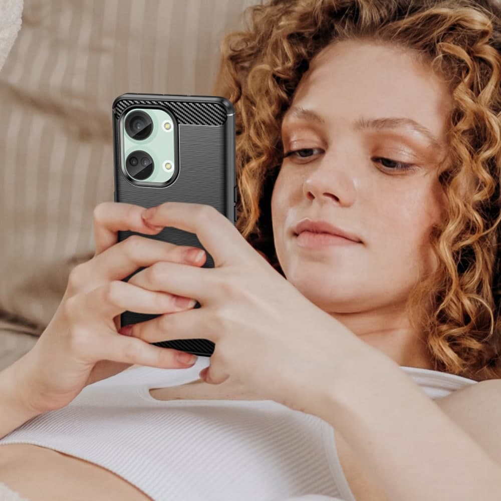 Techsuit Carbon Silicone - θήκη για Oneplus Nord 3 - Μαύρο 5