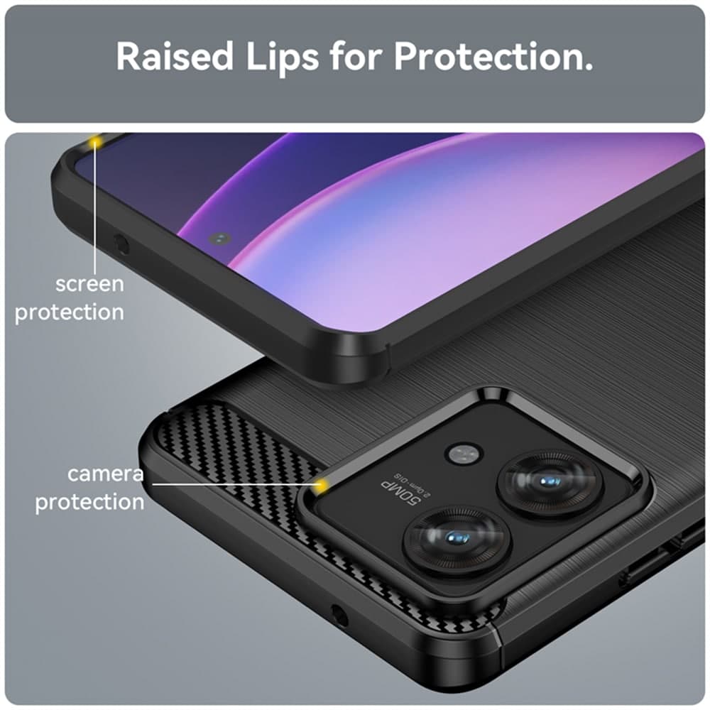 Techsuit Carbon Silicone - θήκη για Motorola Edge 40 Neo - Μαύρο 4