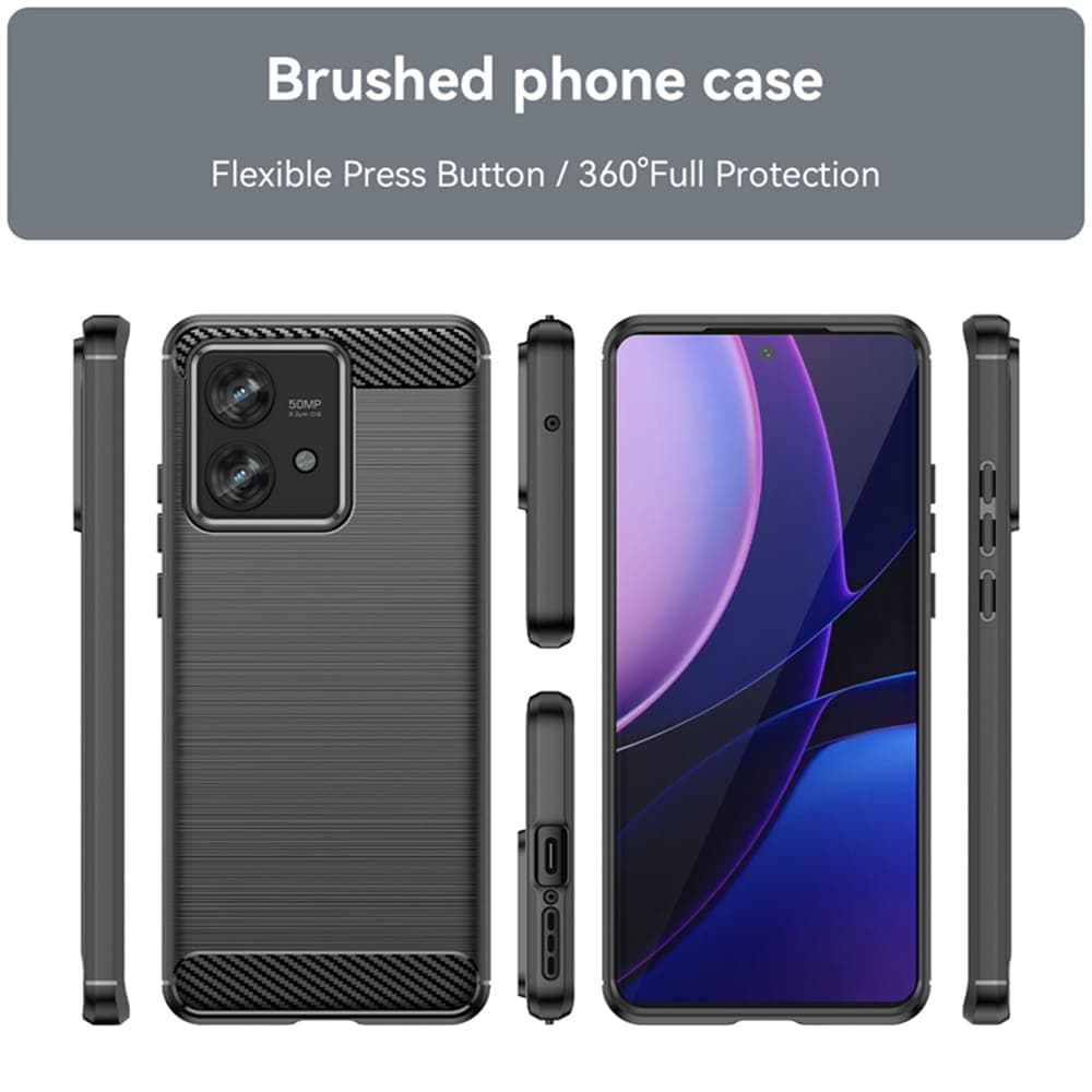 Techsuit Carbon Silicone - θήκη για Motorola Edge 40 Neo - Μαύρο 2