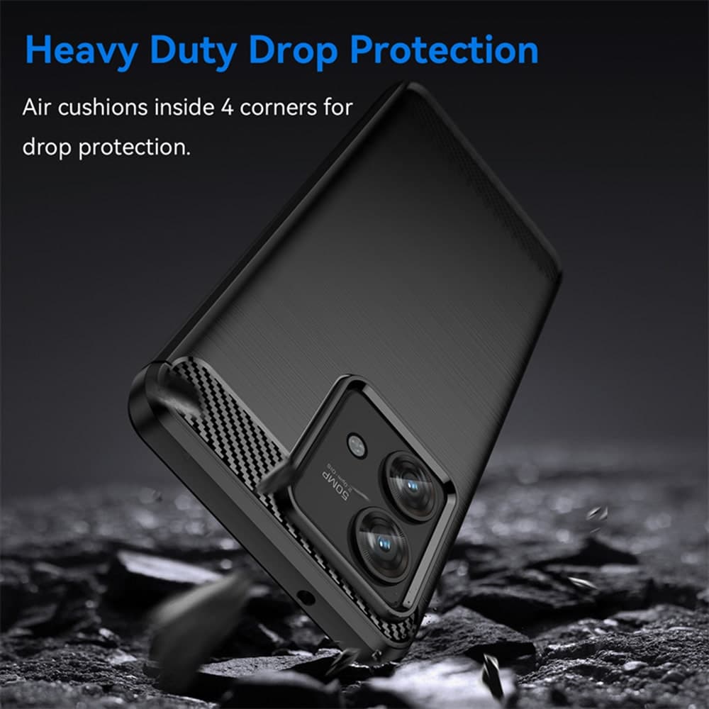 Techsuit Carbon Silicone - θήκη για Motorola Edge 40 Neo - Μαύρο 3