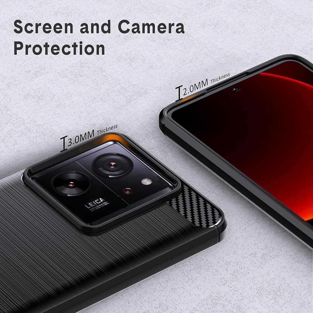 Techsuit Carbon Silicone - θήκη για Xiaomi 13T - Μαύρο 4