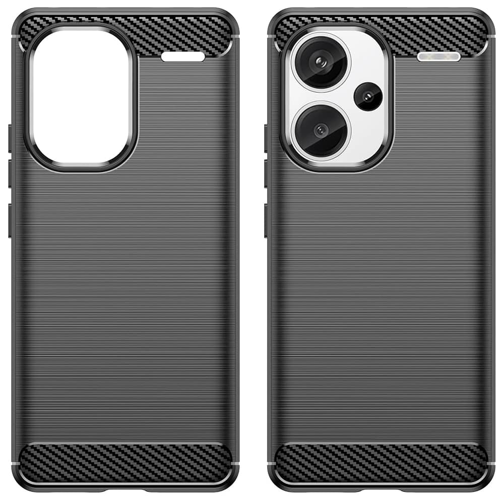 Techsuit Carbon Silicone - θήκη για Xiaomi Redmi Note 13 Pro+ 5G - Μαύρο 2