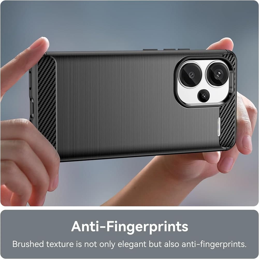 Techsuit Carbon Silicone - θήκη για Xiaomi Redmi Note 13 Pro+ 5G - Μαύρο 3