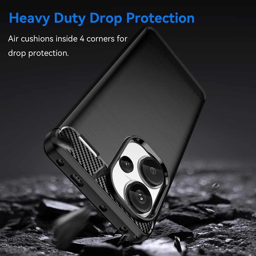 Techsuit Carbon Silicone - θήκη για Xiaomi Redmi Note 13 Pro+ 5G - Μαύρο 4