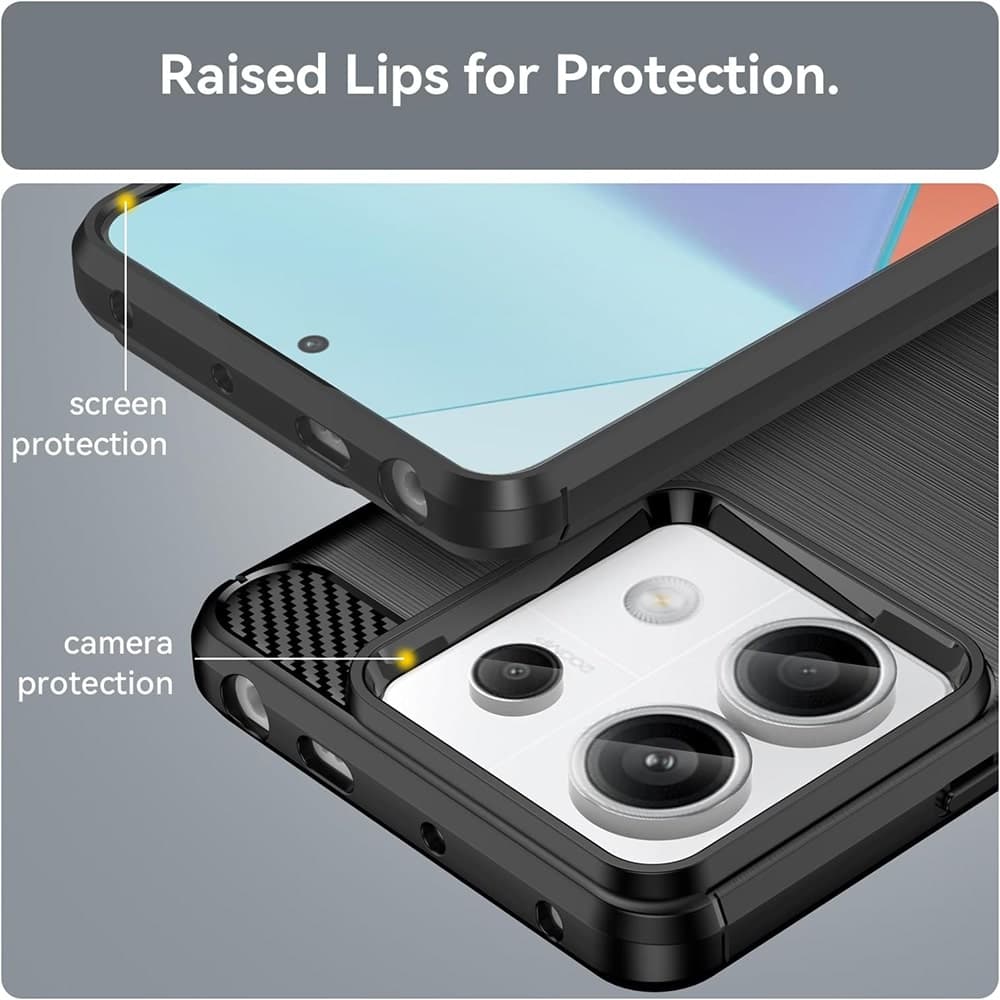 Techsuit Carbon Silicone - θήκη για Xiaomi Redmi Note 13 Pro / Poco X6 - Μαύρο 6