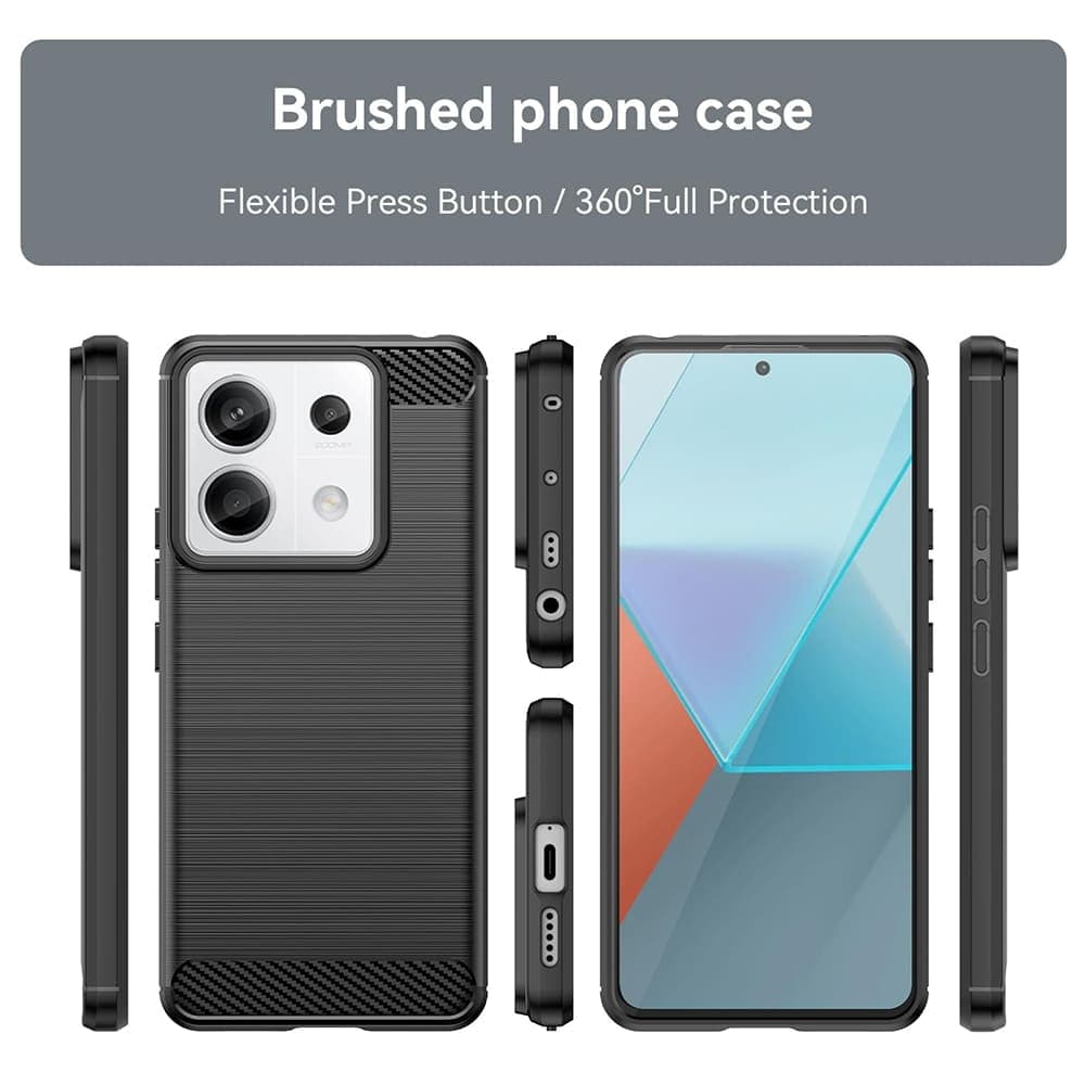 Techsuit Carbon Silicone - θήκη για Xiaomi Redmi Note 13 Pro / Poco X6 - Μαύρο 2