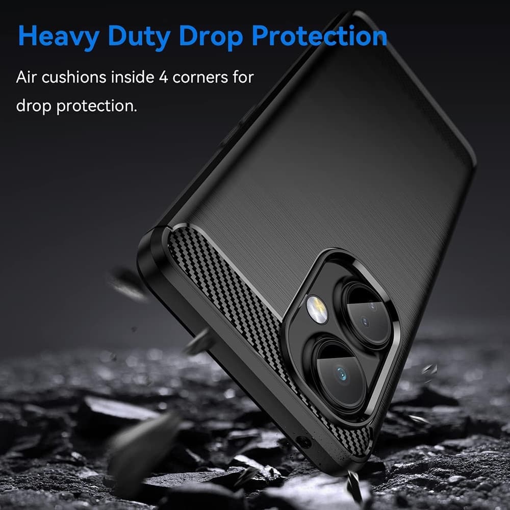 Techsuit Carbon Silicone - θήκη για Oneplus Nord CE 3 Lite - Μαύρο 4