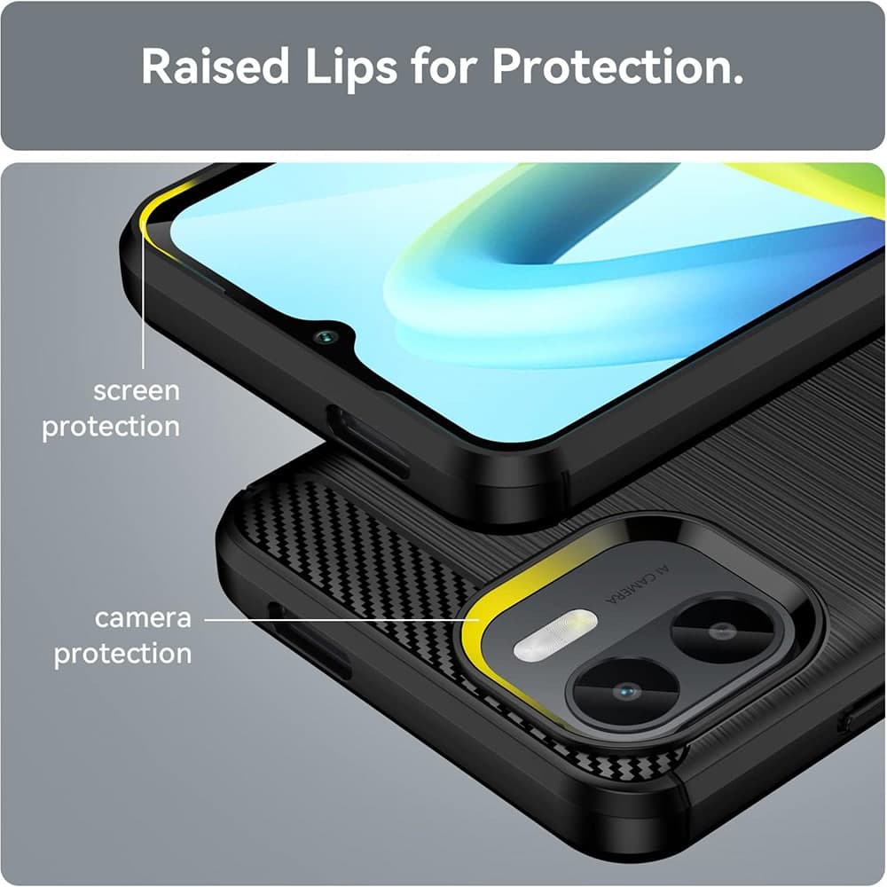 Techsuit Carbon Silicone - θήκη για Xiaomi Redmi A1+ / - Μαύρο 6