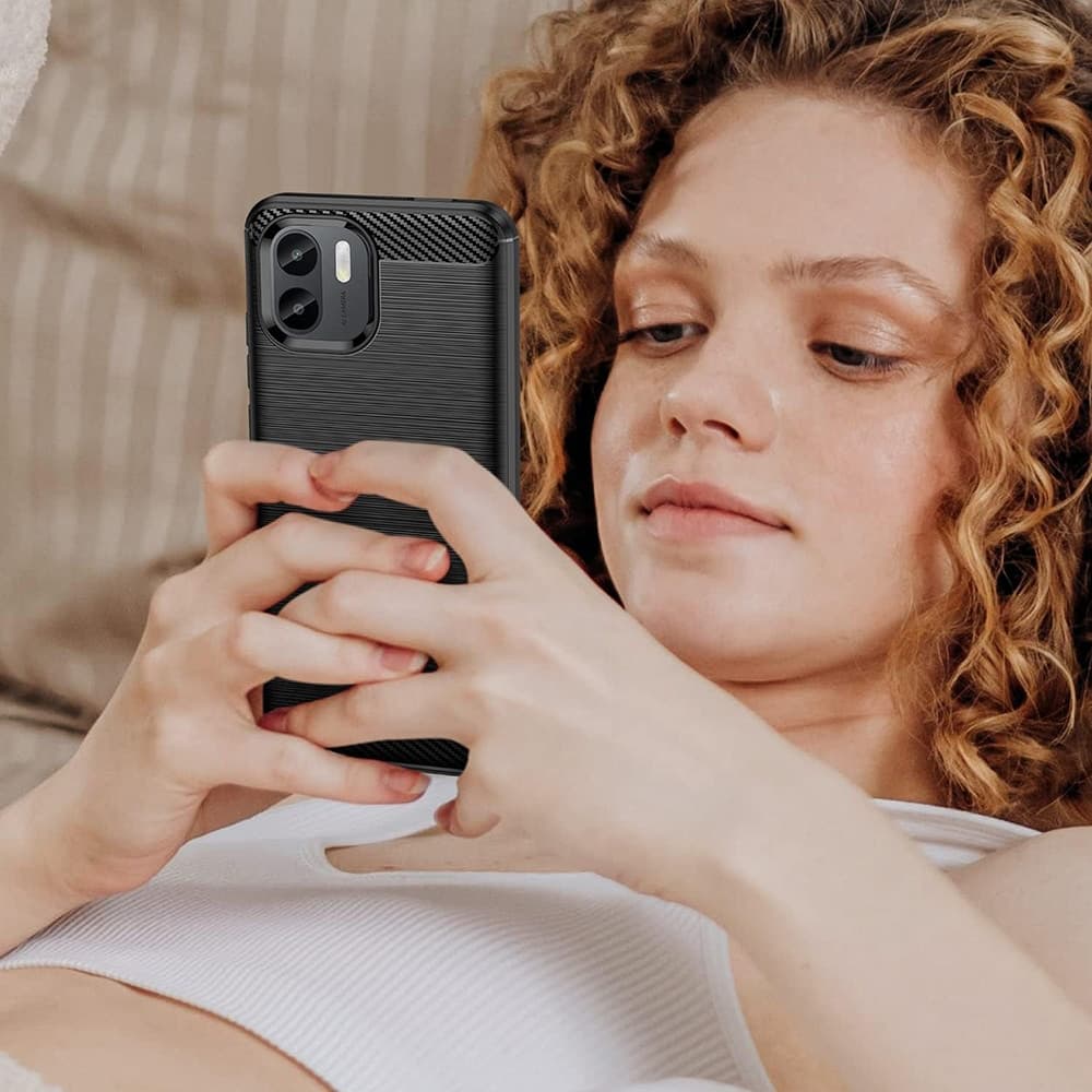 Techsuit Carbon Silicone - θήκη για Xiaomi Redmi A1 - Μαύρο 6