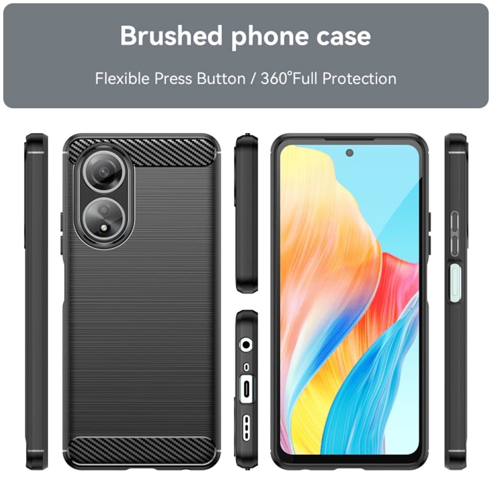 Techsuit Carbon Silicone - θήκη για Oppo A58 4G - Μαύρο 2