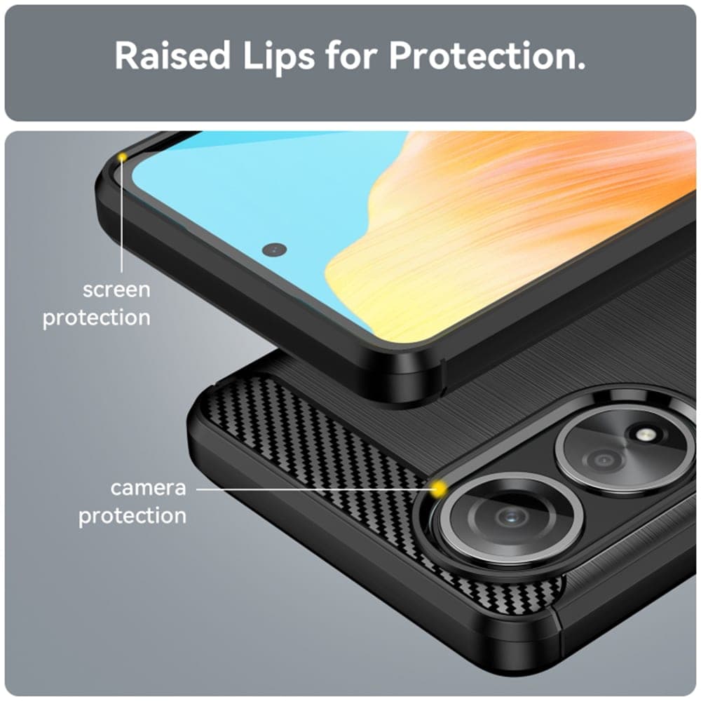 Techsuit Carbon Silicone - θήκη για Oppo A58 4G - Μαύρο 5