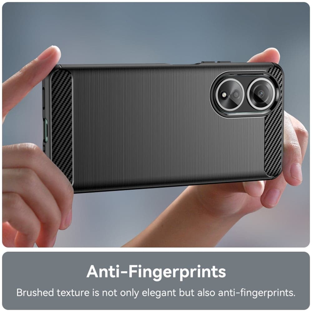 Techsuit Carbon Silicone - θήκη για Oppo A58 4G - Μαύρο 4