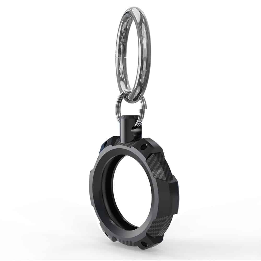 Techsuit - Rugged Armor Pro Secure Holder (RSH1) - Apple AirTag Case, with Metal Ring - Black
