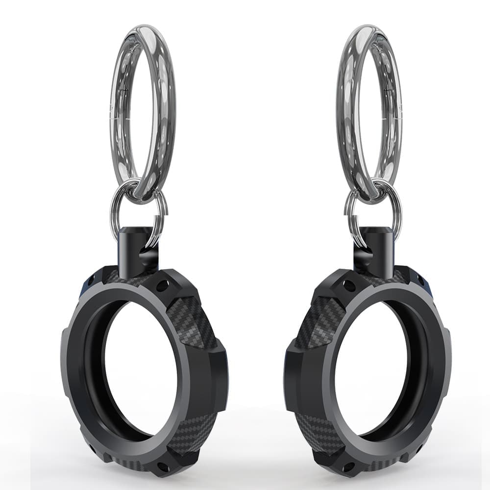 Techsuit - Rugged Armor Pro Secure Holder (RSH1) - Apple AirTag Case, with Metal Ring - Black 2