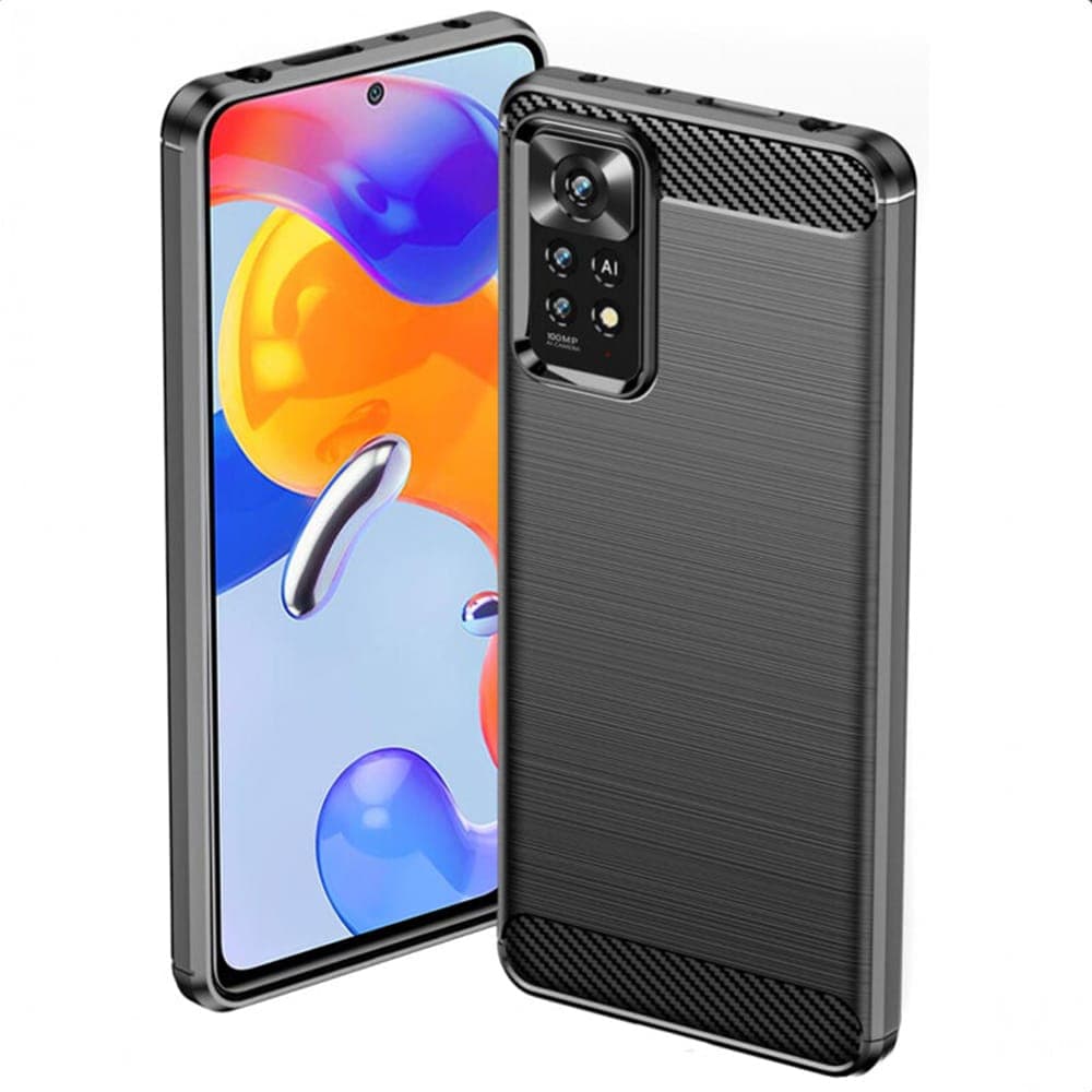 Techsuit Carbon Silicone - θήκη για Xiaomi Redmi Note 11 Pro 4G - Μαύρο 2
