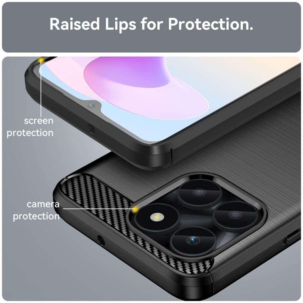 Techsuit Carbon Silicone - θήκη για Honor X6a - Μαύρο 5