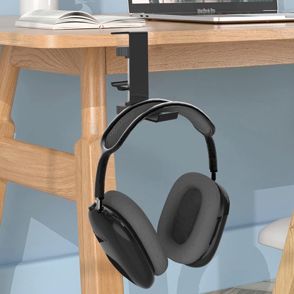 Techsuit - Desk Holder (DH2) - Universal Bags and Headphones Hanger with Adjustable Clamp from Aluminum Alloy - Black 3