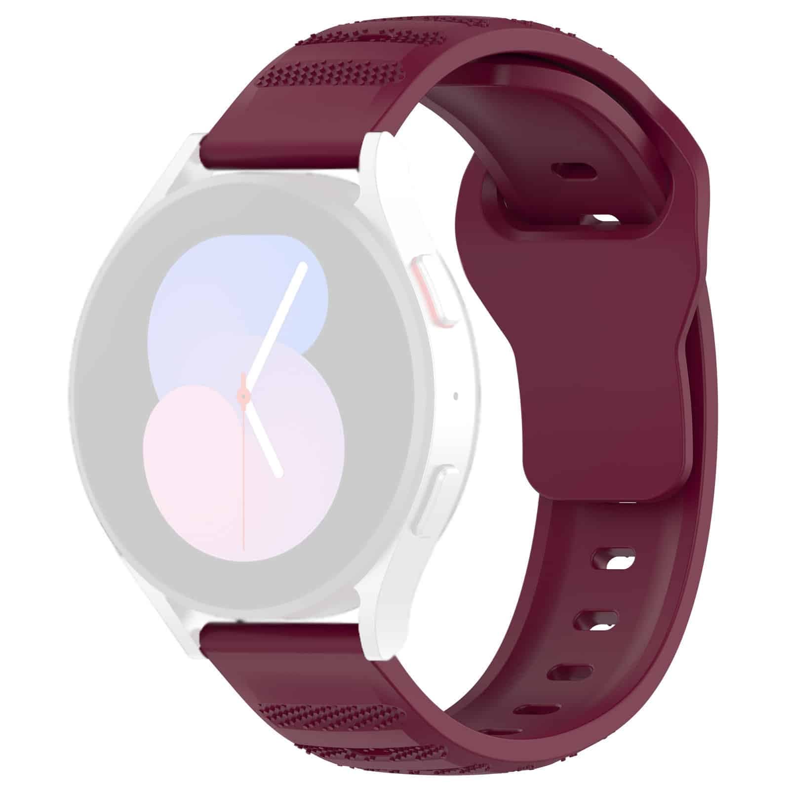 Techsuit - Watchband 20mm (W050) - Samsung Galaxy Watch 4/5/Active 2, Huawei Watch GT 3 (42mm)/GT 3 Pro (43mm) - Bordeaux