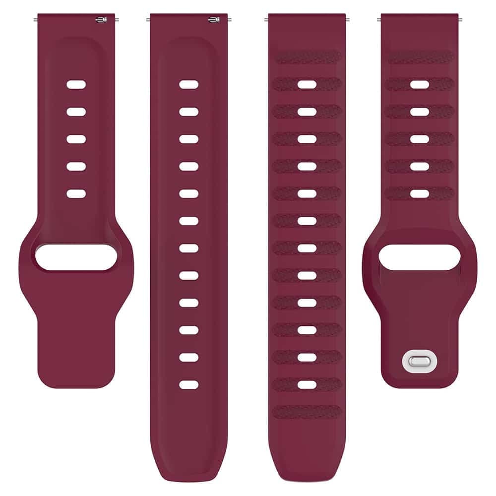 Techsuit - Watchband 20mm (W050) - Samsung Galaxy Watch 4/5/Active 2, Huawei Watch GT 3 (42mm)/GT 3 Pro (43mm) - Bordeaux 2