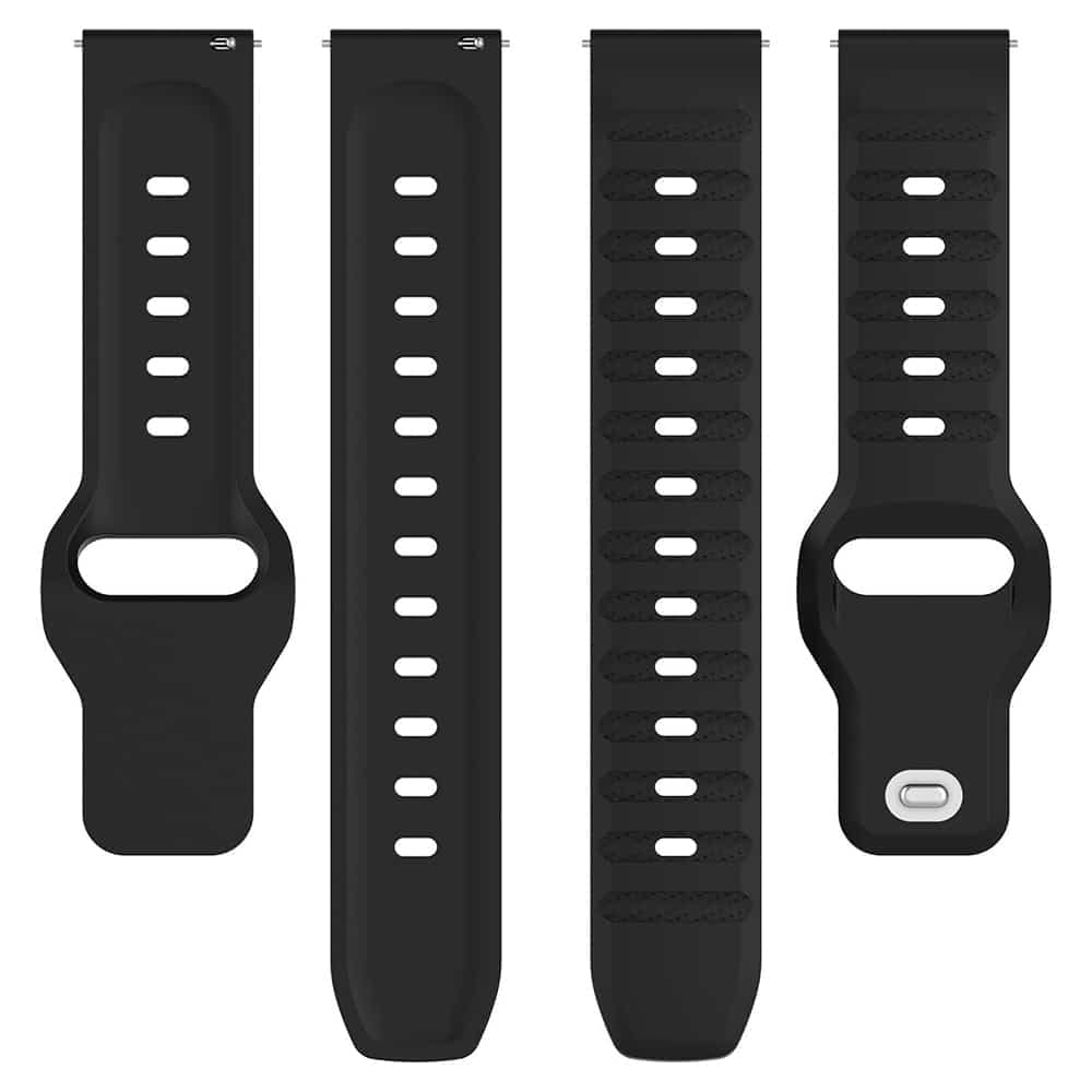 Techsuit - Watchband 20mm (W050) - Samsung Galaxy Watch 4/5/Active 2, Huawei Watch GT 3 (42mm)/GT 3 Pro (43mm) - Black 2