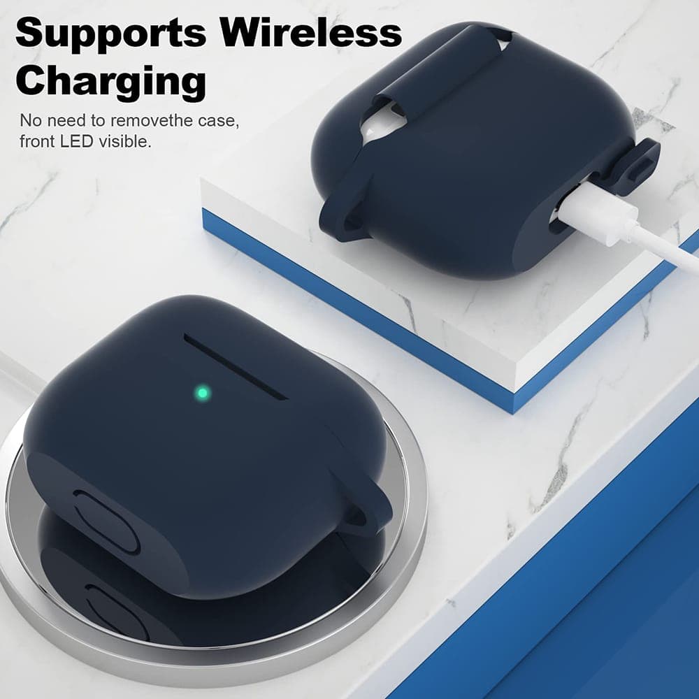 Techsuit - Θήκη Σιλικόνης - για Apple AirPods 3, Ομαλό Υπερλεπτό Υλικό - Σκούρο Μπλε 3