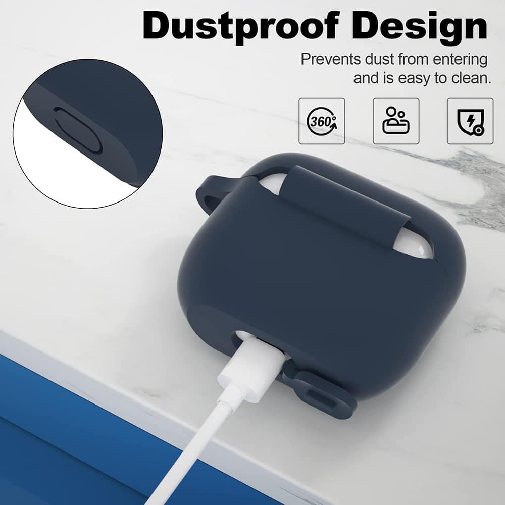 Techsuit - Θήκη Σιλικόνης - για Apple AirPods 3, Ομαλό Υπερλεπτό Υλικό - Σκούρο Μπλε 2