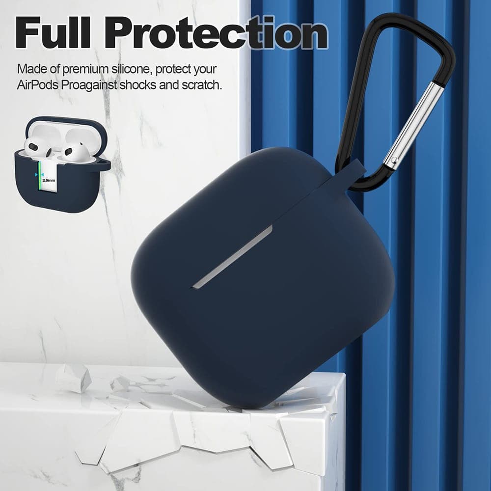 Techsuit - Θήκη Σιλικόνης - για Apple AirPods 3, Ομαλό Υπερλεπτό Υλικό - Σκούρο Μπλε 6