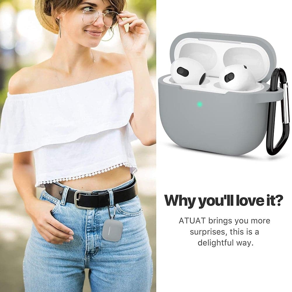 Techsuit - Θήκη Σιλικόνης - για Apple AirPods 3, Ομαλό Υπερλεπτό Υλικό - Μωβ 3