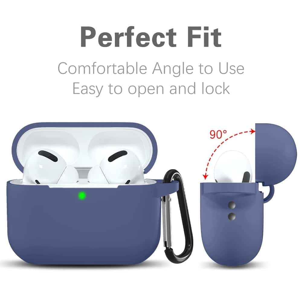 Techsuit - Θήκη Σιλικόνης - για Apple AirPods Pro 1 / 2, Λείο Υπερλεπτό Υλικό - Σκούρο Μπλε 2