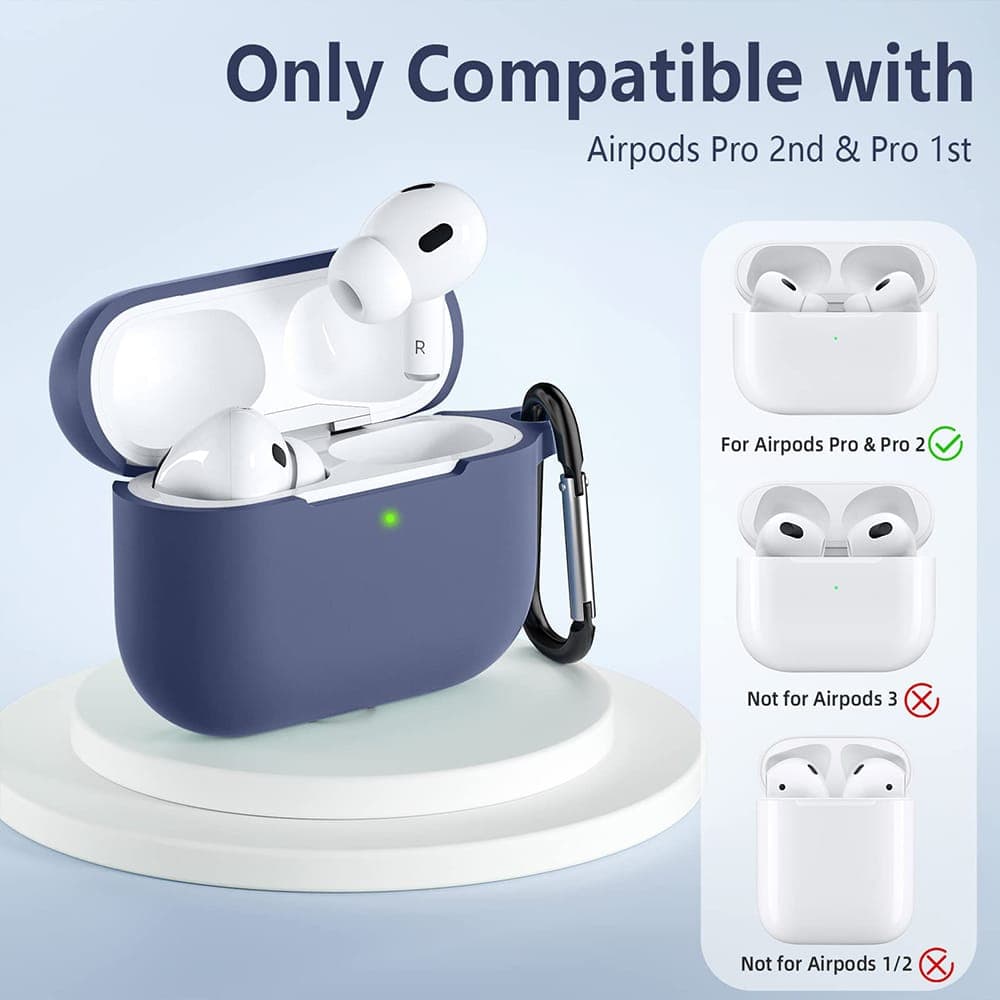 Techsuit - Θήκη Σιλικόνης - για Apple AirPods Pro 1 / 2, Υλικό Ομαλό Υπερλεπτό - Σκούρο Πράσινο 7