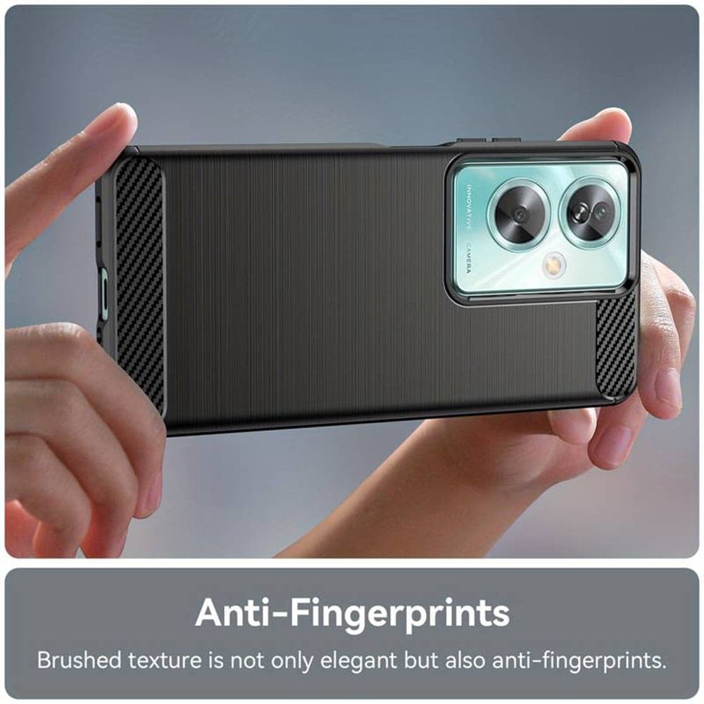 Techsuit Carbon Silicone - θήκη για Oppo A79 / Oneplus Nord N30 SE - Μαύρο 3